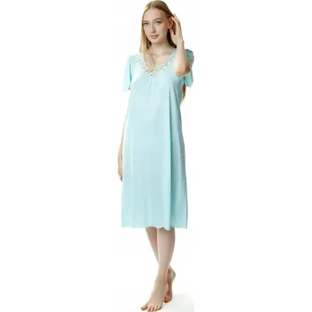 Dámská noční košile MEWA lingerie Dámská košile noční 4112 s krátkým rukávem, délka pod kolena, velikost 42