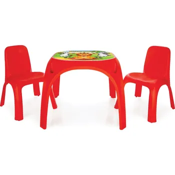 Dětský zahradní nábytek Pilsan Plastový stolek + dvě židličky červený