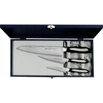 Sada 3 nožů Tojiro Flash - Gyuto (kuchařský nůž), Petty (univerzální nůž), Loupací nůž