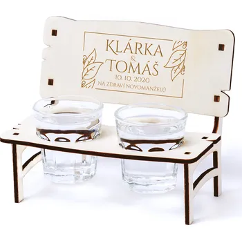 Svatební dekorace Lavička na panáky listy