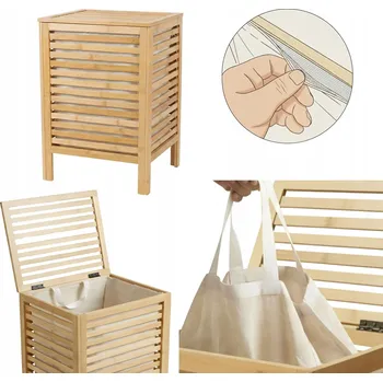 Koš na prádlo Volně stojící koš na prádlo NUXIO 60 l béžový