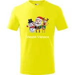 Vánoční dětské tričko Santa a kamarádi Barva: Citrónová, Velikost: 12