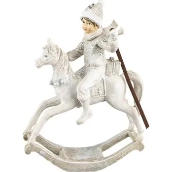 Vánoční dekorace Vánoční dekorace chlapec na houpacím koníkovi - 14*7*20