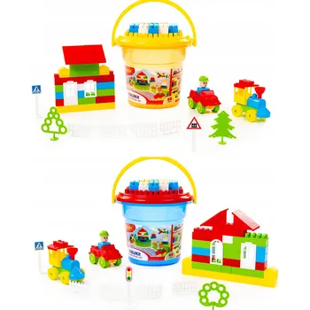 ostatní stavebnice Stavebnice v kbelíku s víkem Polesie Builder Maxi 68 dílků