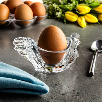 Stojánek na vajíčko Skleněný kalíšek na vejce KURKA