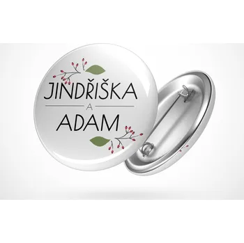 Svatební placka šípky Průměr placky: 25 mm