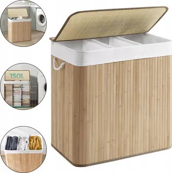 Koš na prádlo Volně stojící koš na prádlo Songmisc 150 l, béžový