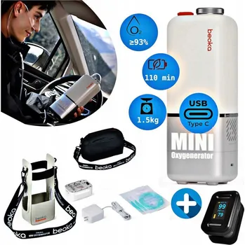 Kyslíkový koncentrátor Kyslíkový koncentrátor přenosný hnědý 1,5 kg 90-94% 1-3 l/min