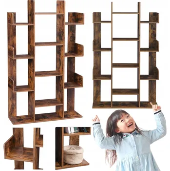 Knihovna Regál Vasagle 86 cm x 140 cm x 25 cm, odstíny hnědé