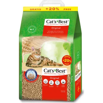Cat's Best Original vysoce absorpční přírodní hrudkující podestýlka 10 + 2 l