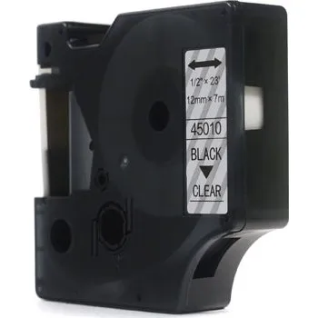 Pásek do tiskárny Náhradní páska JetWorld Dymo D1 Black on Clear 12 mm x 7 m LM100, LM100+, LM200, LM300, LM400, LM420P, LM350, LM350D, LM360D, LM450D, LM260P, LM120P, LM500TS, LM160, LM210D, LM280, LM150, LM220 (45010) (S0720500)