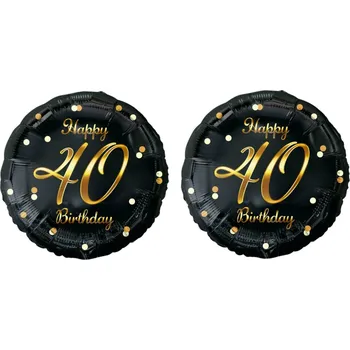 GoDan Balón foliový 40 let - happy birthday / narozeniny, 45 cm, 2 ks