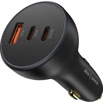 AlzaPower Car Charger P560 USB-A + USB-C Power Delivery 160W černá