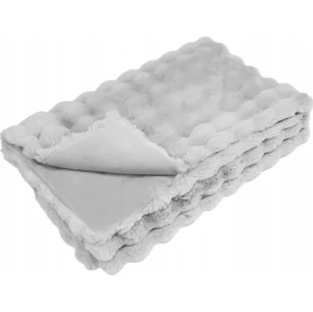 Prostěradlo Deka z umělé králičí kožešiny Šedá 150 x 220 cm Polyester