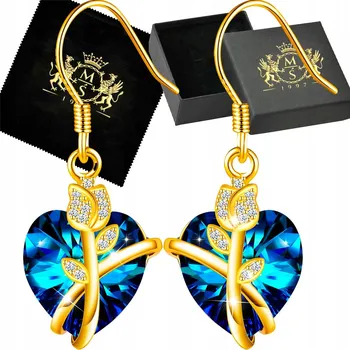 Náušnice Dámské Zlaté Náušnice Srdíčka Pozlacené Stříbro 925