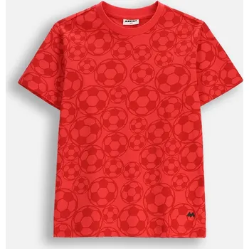 Chlapecké tričko Dětské tričko červené pro chlapce s motivem fotbalu Bavlna velikost 104 Mokida WM6