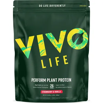 Protein Vivo Life Perform Jahoda a vanilla - RAW vegan protein & BCAA (988 g)