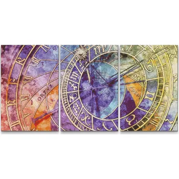 Diamantové malování Painting Queens Diamantové malování Orloj, 3 ks 60 × 80 cm, bez rámu, hranaté