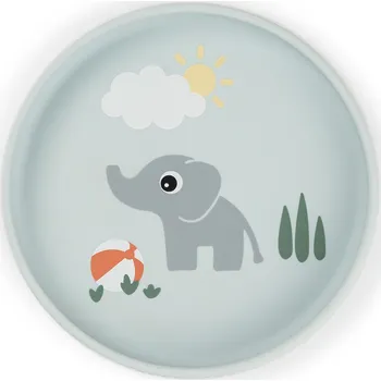 dětský talíř DONE BY DEER Stick and stay silikonový talíř Playground - modrý