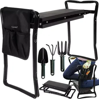 Zahradní lavice Skládací zahradní klekátko 3v1 – klekátko, lavička a organizér s nářadím