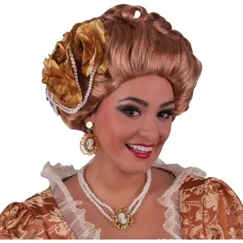 Karnevalová paruka FUNNY FASHION Paruka královna s květy a perlami