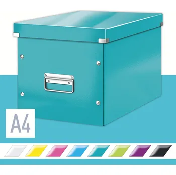 LEITZ WOW Click & Store A4 32 x 31 x 36 cm, ledově modrá