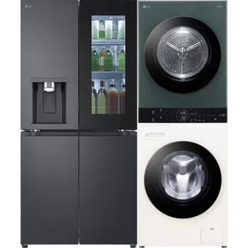 Set domácích spotřebičů LG GMG960EVEE + LG WashTower WT1210EGF