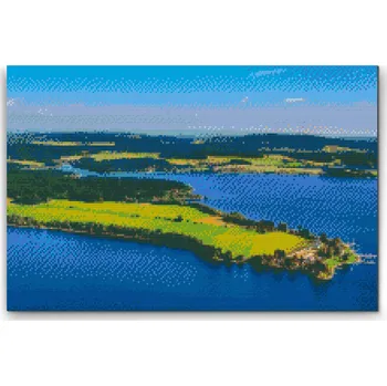 Diamantové malování Painting Queens Diamantové malování Vodní nádrž Lipno 2, 80 × 120 cm, s rámem, hranaté