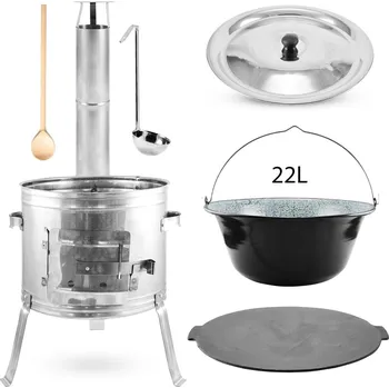 Sport Perfect Home Kotlíková souprava 22L, litinová gril deska Set-NKKSK22lp, 6ks