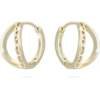 Šperk Biju Pozlacené náušnice 14K, kombinovaný dvojitý kroužek 1002715