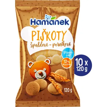 HAMÁNEK Špaldové piškoty perníkové 10 × 120 g