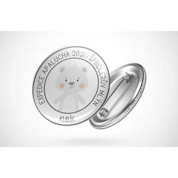 Placka na expedici medvídek Průměr placky: 25 mm