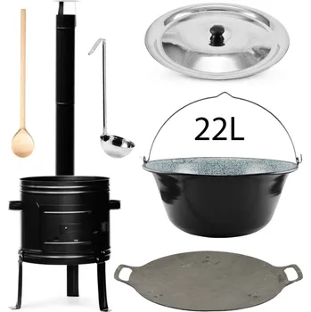 Sport Perfect Home PL-Set-75 Kotlíková souprava 22L, 6ks – kotlina/kotlík/poklice/vařečka/naběračka/deska
