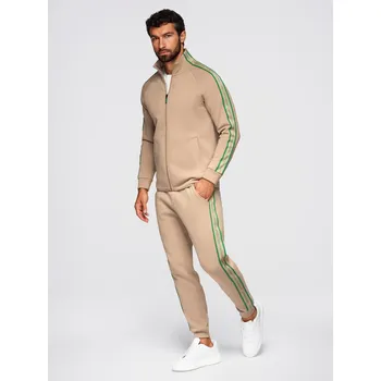 Pánské oblečení Pánská mikinová souprava strečová mikina + tepláky jogger - světle hnědá V1 Z113 - XL