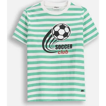 Chlapecké tričko Dětské tričko zelené s proužky pro chlapce Bavlna velikost 104 Mokida WM6