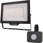 AVIDE Prémiový ultratenký LED reflektor černý 150 W 15000 lm, denní, s čidlem pohybu