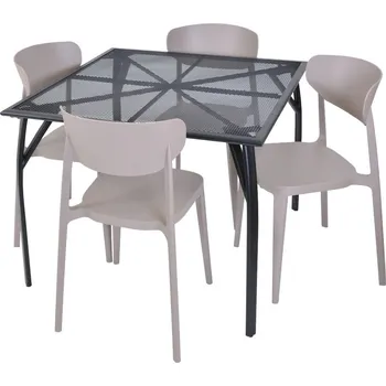 Zahradní sestava ROJAPLAST Set zahradního nábytku ZWMT-90 zahradní stůl 1 + 4 zahradní židle MARE