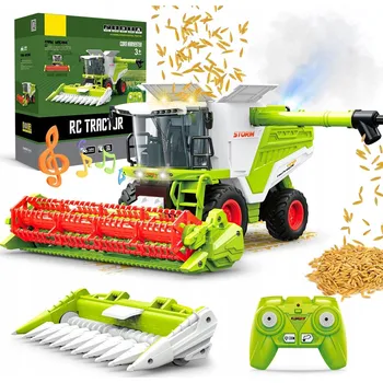 RC model auta DÁLKOVĚ OVLÁDANÝ KOMBAJN HRAČKA NA DÁLKOVÉ OVLÁDÁNÍ, KOUŘ, SVĚTLO, ZVUK + 2*AKU