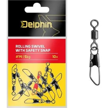 Delphin Rolling swivel with safety snap Velikost 12, 5 kg 2 × 10 ks