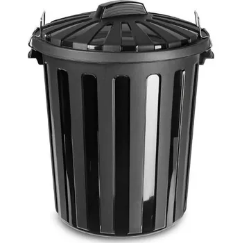 Odpadkový koš Plastic Forte POPELNICE CITY Koš na odpad 51 l ČERNÝ s víkem