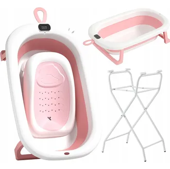 koupací vanička Skládací vanička pro miminko se stojanem OLAF Lehátko Teploměr VELKÁ vana