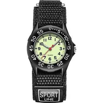 Hodinky Mládežnické hodinky ve stylu diver, plátěný řemínek - luminiscenční ciferník