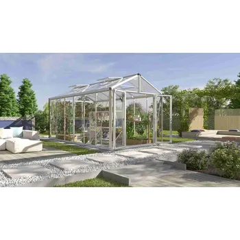 Skleník skleník VITAVIA ZEUS COMFORT 11900 sklo 3 mm + PC 10 mm stříbrný LG3715 Varianta: skleník VITAVIA ZEUS COMFORT 11900 sklo 3 mm + PC 10 mm stříbrný LG3715