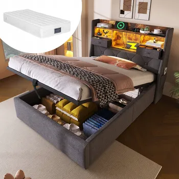 Postel Jednolůžková dřevěná postel Arhatreya 90x200 cm šedá