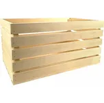 AMADEA Dřevěná bedýnka z masivního dřeva, 50x35x25 cm