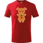 Vánoční dětské tričko Paní Perníčková Barva: Červená, Velikost: 10