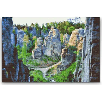 Diamantové malování Painting Queens Diamantové malování Prachovské skály, 80 × 120 cm, s rámem, hranaté