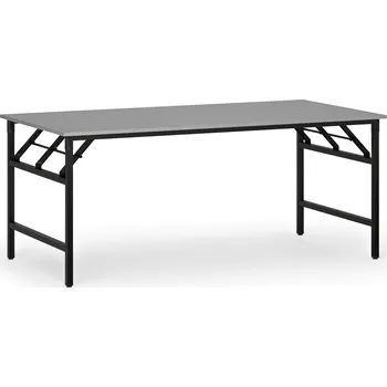 Konferenční stolek Konferenční stůl FAST READY, 180x90 cm, černá podnož, šedá
