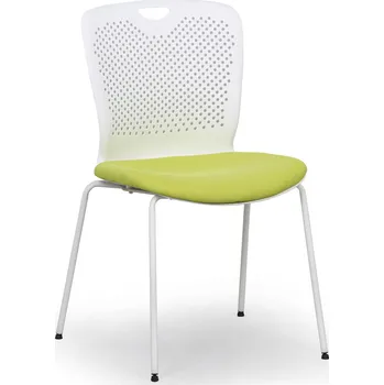 Plastová konferenční židle OPEN, bílá/zelená