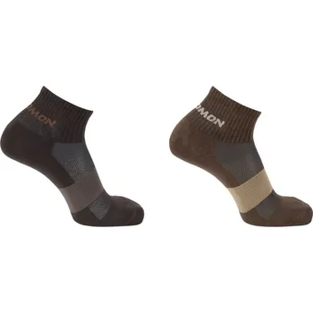 Pánské ponožky Salomon Evasion Ankle 2-Pack LC2910900 - dark/earth/walnut 45-47